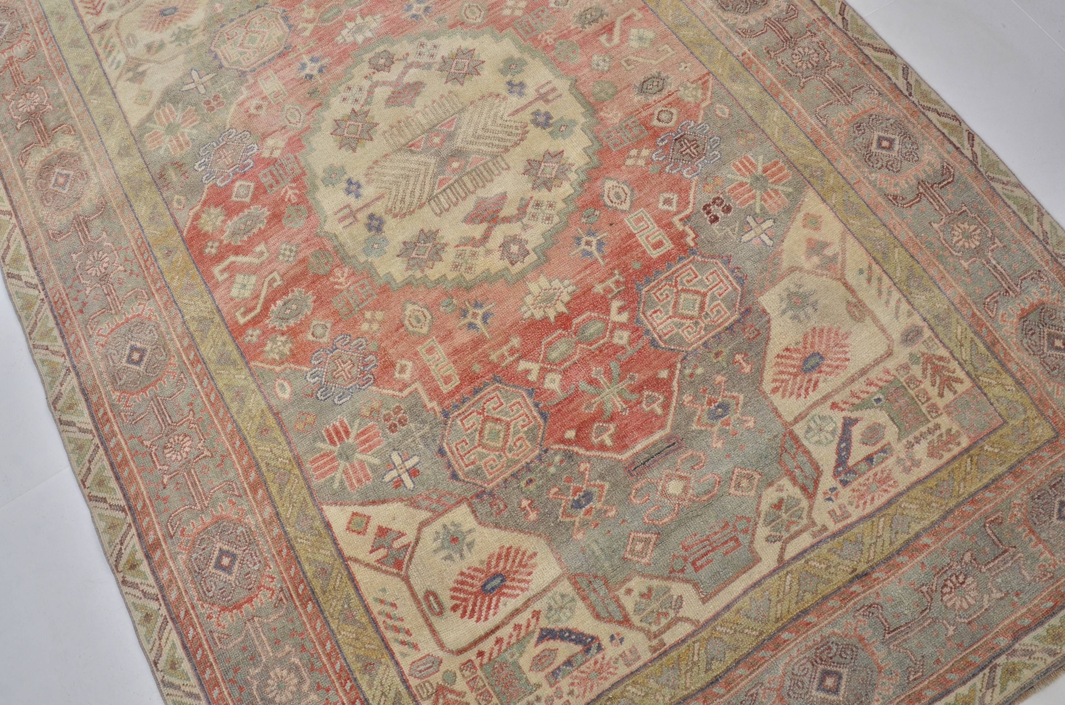 Oushak Handknotted Vintage Rug sku 1453