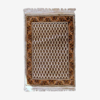Vintage Indian Carpet Seraband handmade 60cm x 90cm 1980