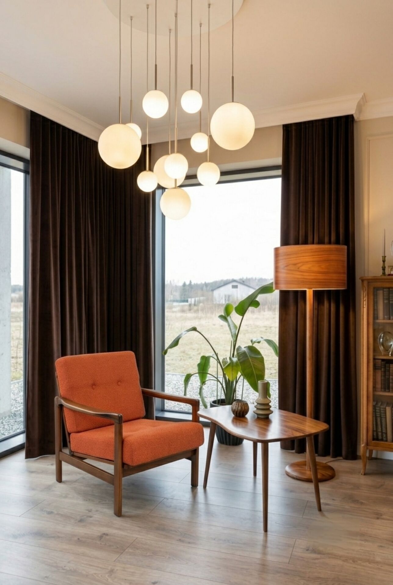 Vintage Armchair Orange Papaya Cushions, Poland, 1960