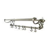 Art deco aluminum wardrobe coat rack with hat holder