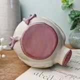 Terracotta owl-shaped teapot by vintage Ibuki Japan