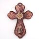 Wall cross by Louise Arnaud, Limoges Art enamels, 1970s
