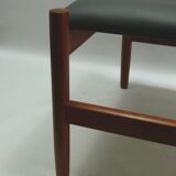 Ottoman stool, teak and leather, Spottrup, Denmark, 1960s