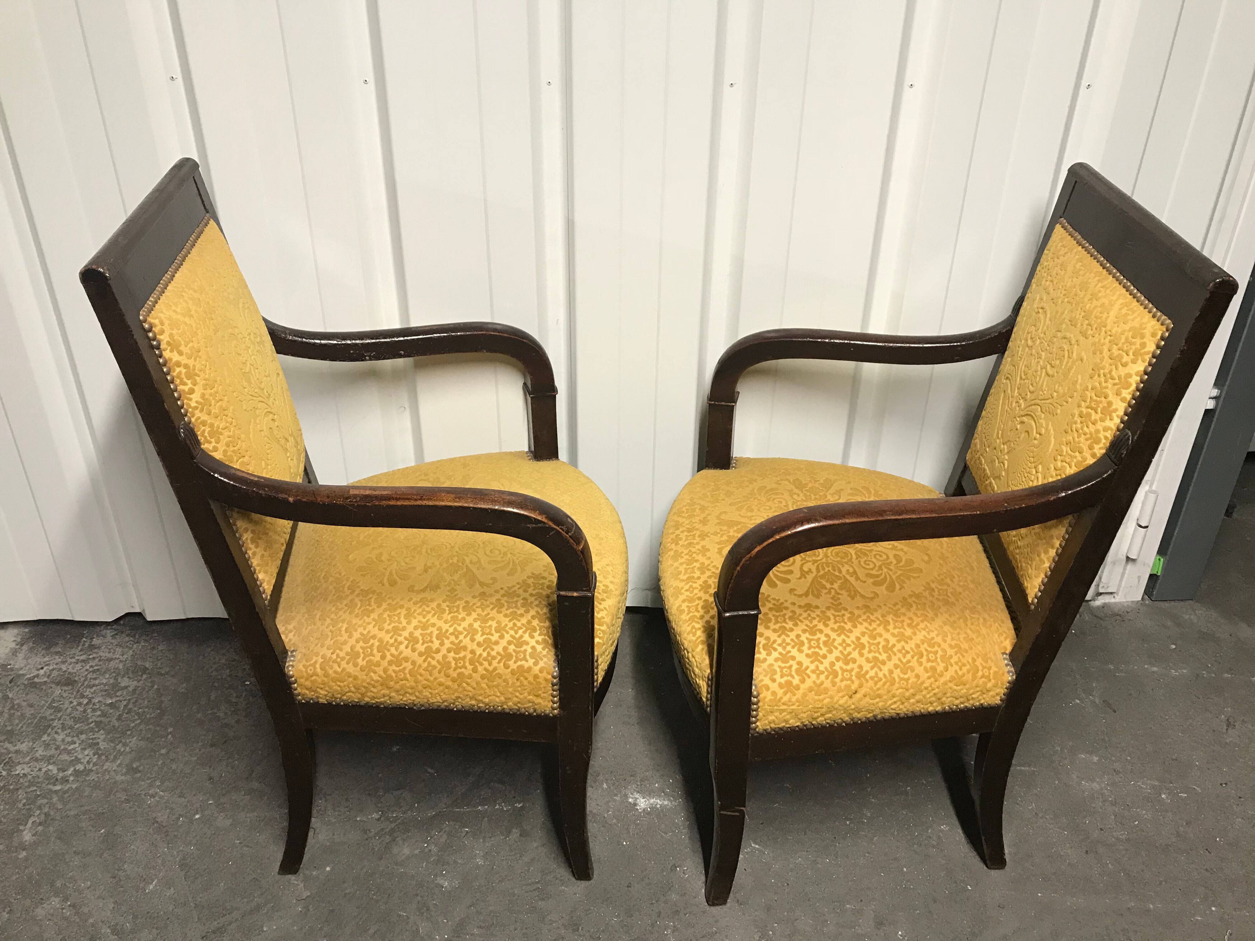 Pair of sticks Empire armchair