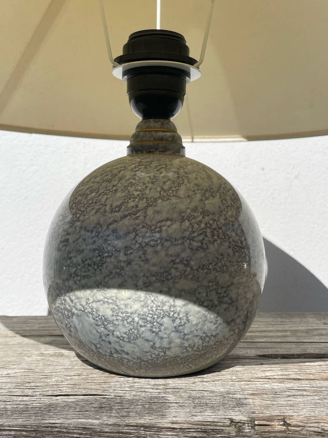 Speckled wood ball lamp 1980