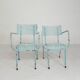 Lot de 2 chaises de jardin industrielles en acier avec accoudoirs, années 1950