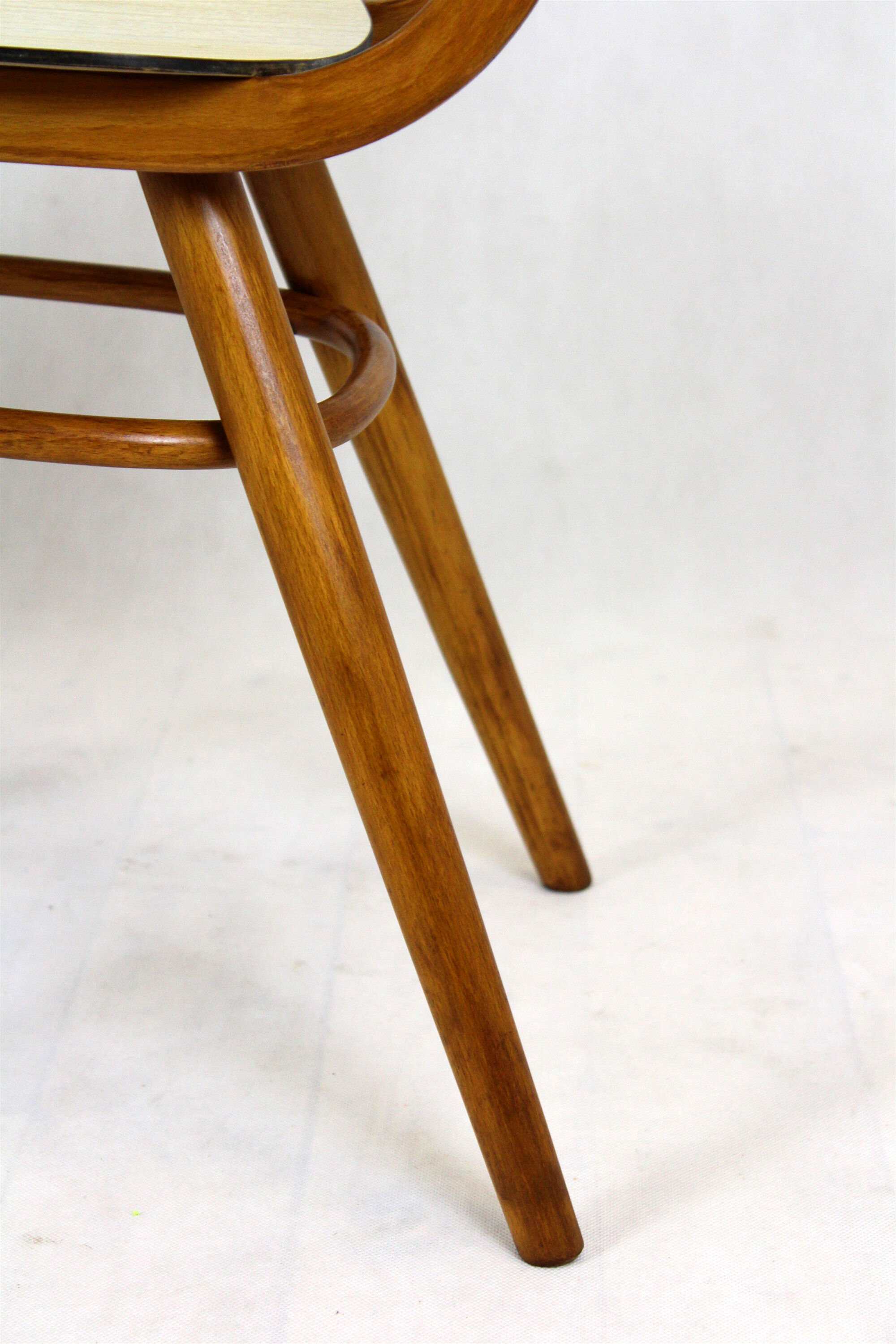 Vintage Formica and Wood Chairs from TON, 1960s, Set of 2