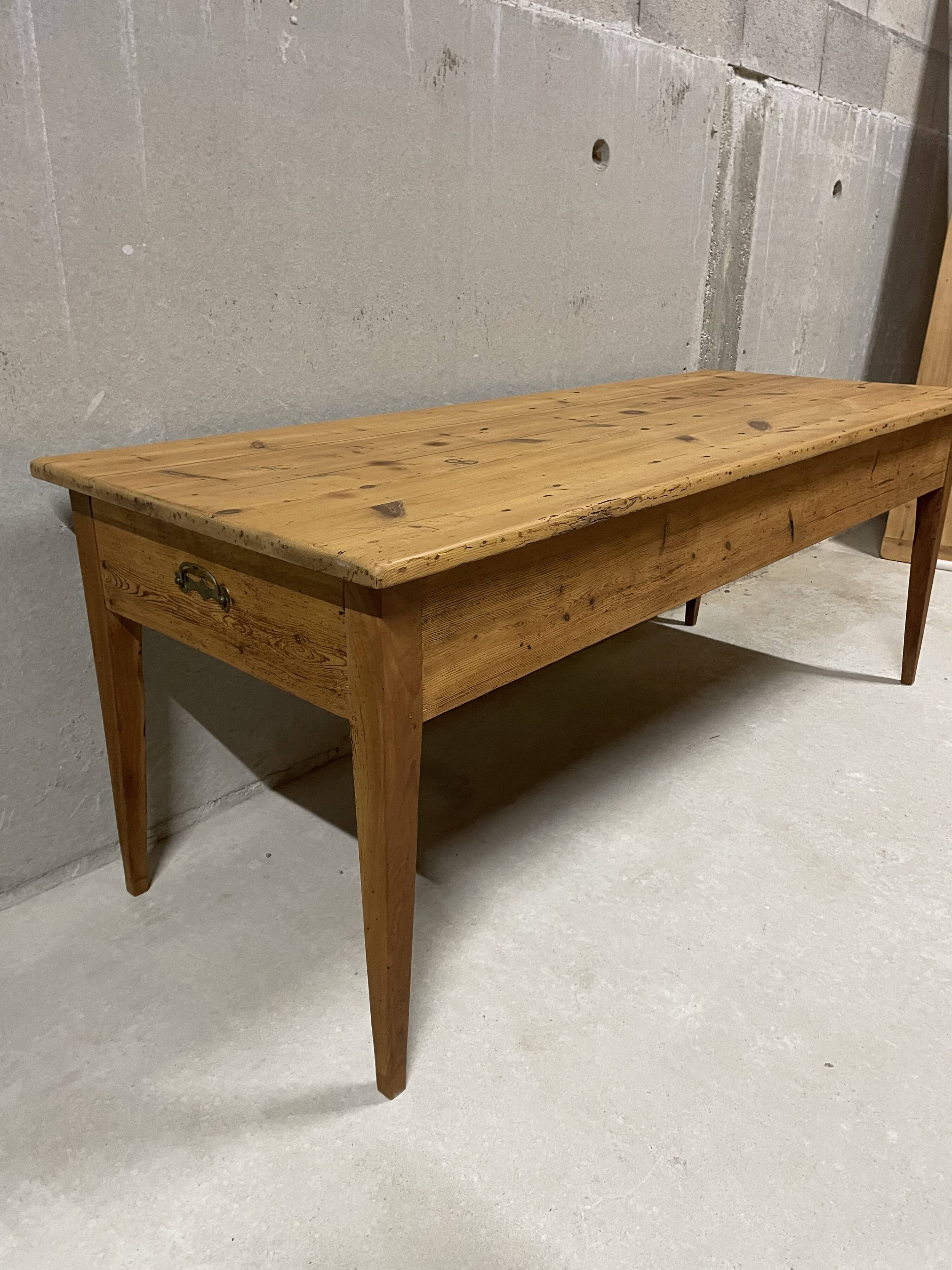 Antique solid wood table – chic country farmhouse style