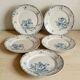 5 earthenware plates from Creil and Montereau "Crémone", ironstone Art Nouveau