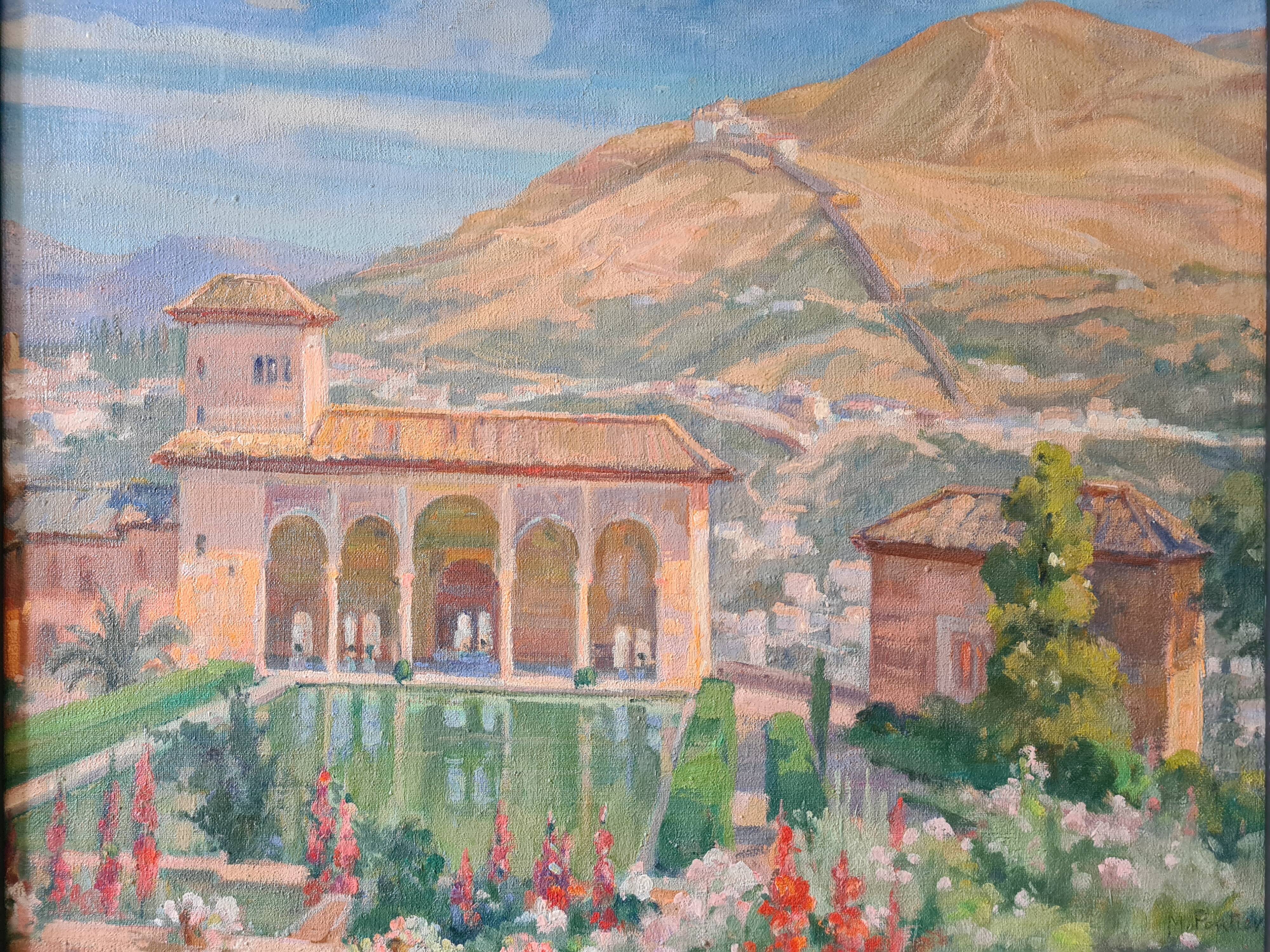 The alhambra of Granada oil by Marguerite Portier