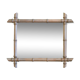 Bronze bamboo wood mirror patinated 54 cm 36 cm vintage