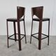 Tabourets de bar en cuir brésilien, années 1980