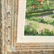 Huile sur toile 1953 Jardin d’été signée cadre bois patiné