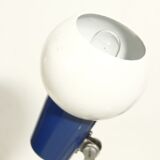 Lampe de bureau vintage métal peint blanc & bleu design Allemagne 1960s