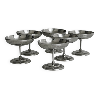 6 Letang Remy stainless steel footed bowls