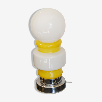 Lamp Opal Glass Failure Yellow White Italy 60