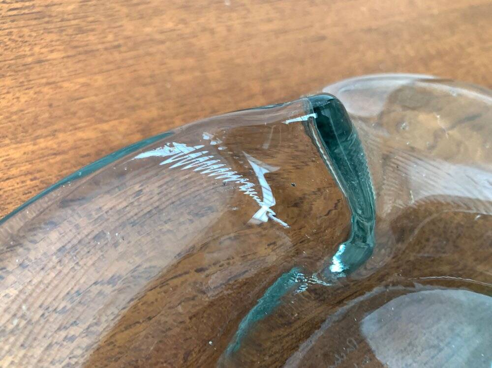 German Vintage Art Collection Richartz Plate and Bowl in Glass by Hans Jürgen Richartz for Mathildenhütte, Solingen, Set of 2