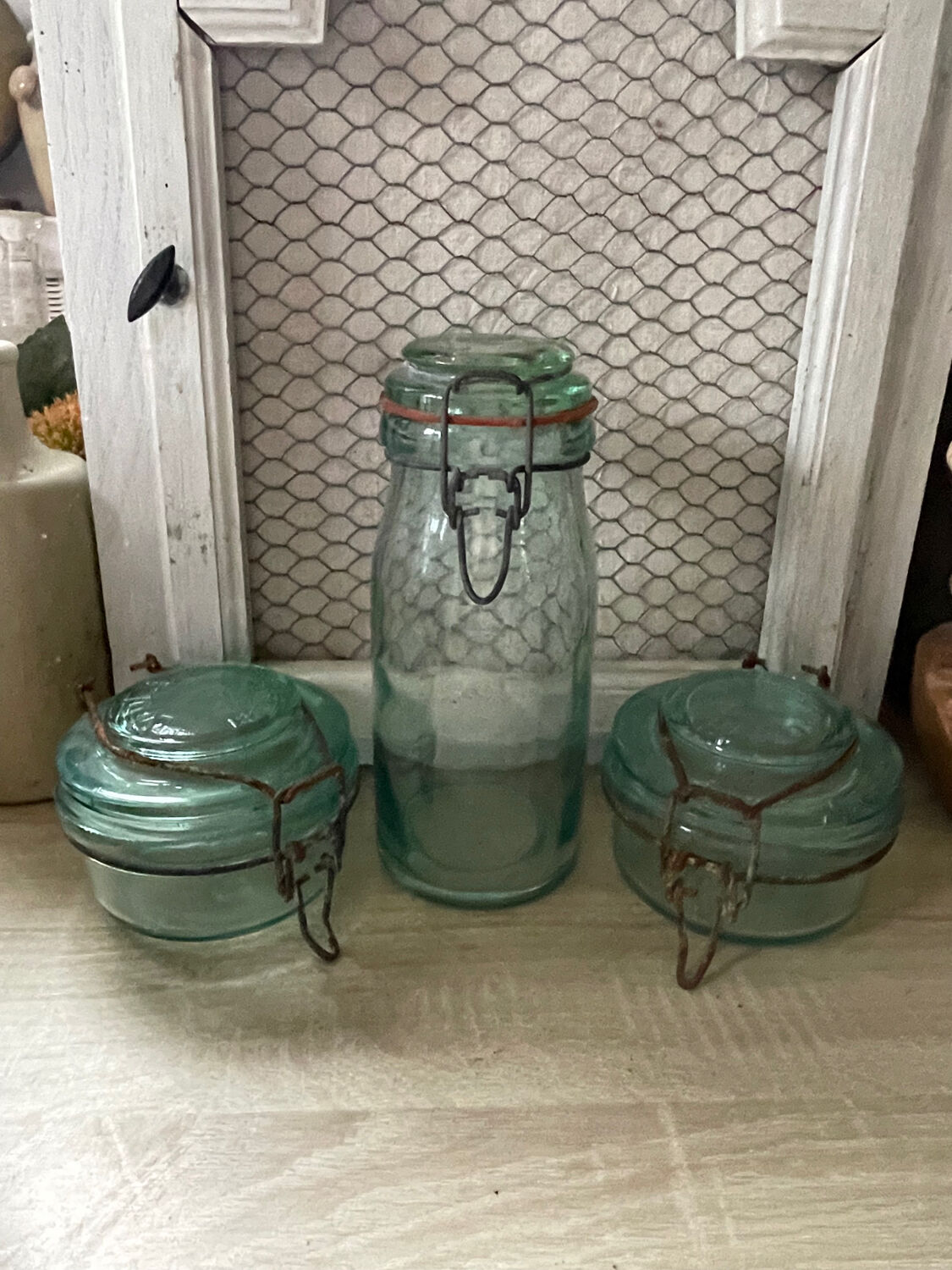 Lot de Bocaux anciens en verre