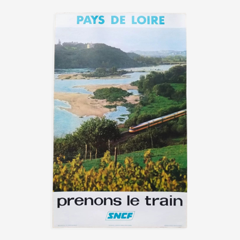 Old poster SNCF Pays de Loire Champtoceaux 1976