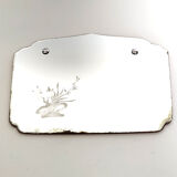 Mirror beveled old decoration flowers 34x25cm