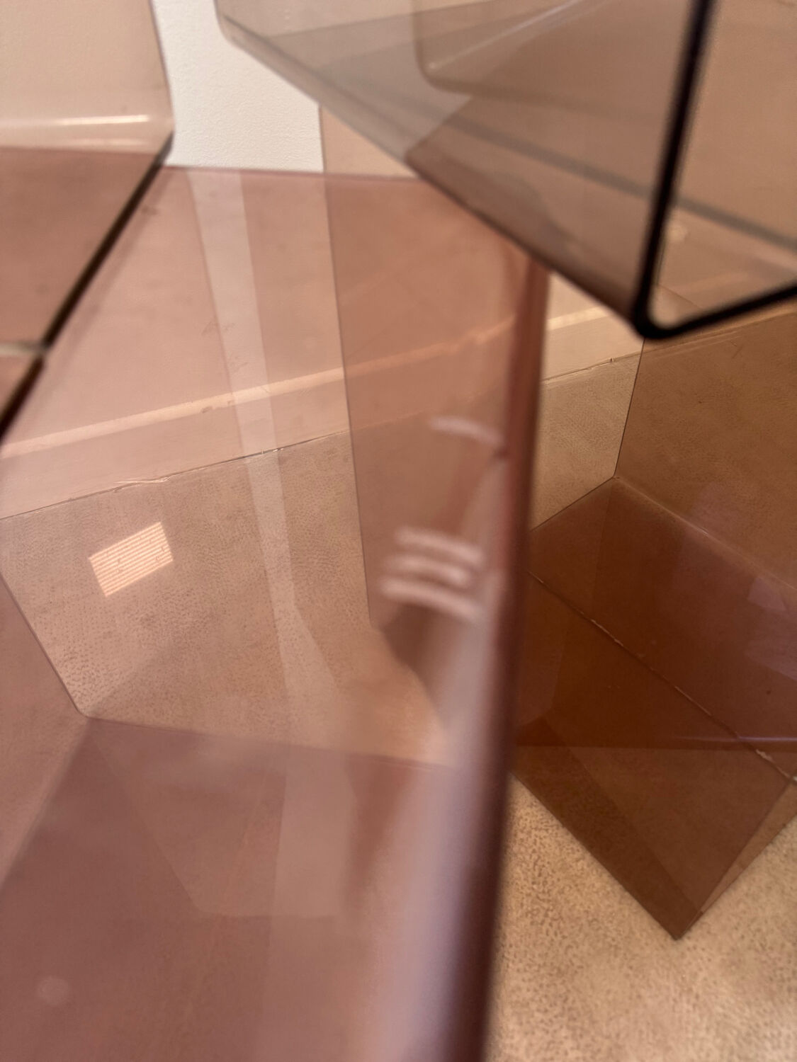 Set of 5 smoked Plexiglas lockers