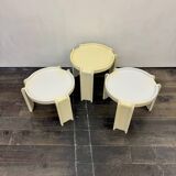 Vintage white nesting tables by Giotto Stoppino for Kartell, 1970