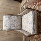 Pair of English / Art Deco style wingback armchairs