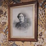 Lot of 2 victorian couple photo frames portrait ancestor painting woman and man xix france