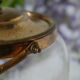 Old glass and brass cookie bucket