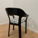 Set of 4 vintage wooden and fabric chairs, 1970