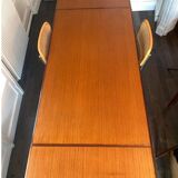Large teak dining room table with hidden extensions - 6 to 10 people - Johannes Andersen for Uldum Mobelfabrik (Denmark) - 1960 (160 to 226cm)