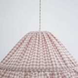 Emilia "small pink squares" conical textile suspension with flounce