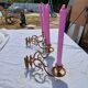 Pair of Bronze Candlesticks with 2 Arms of Lights