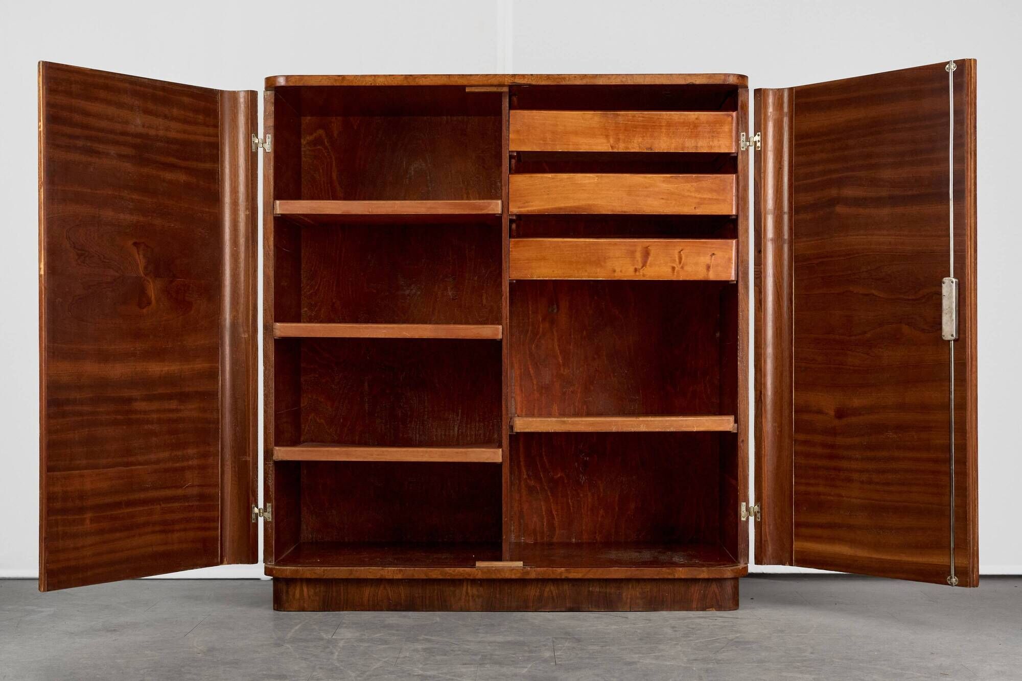 Art Déco Wardrobe by Jindřich Halabala for UP Závody, 1950s, Czechoslovakia