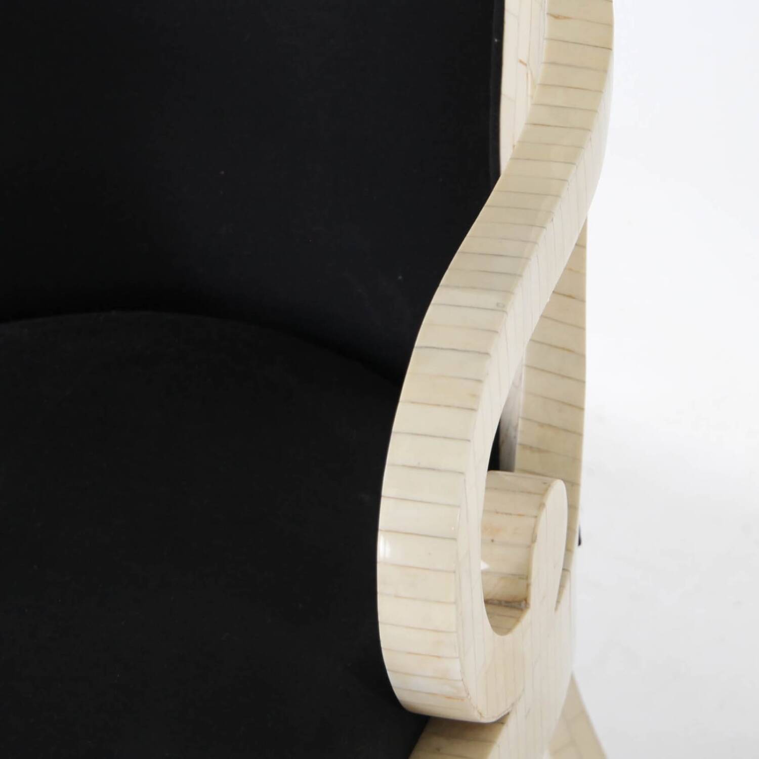 Pair of bone marquetry armchairs