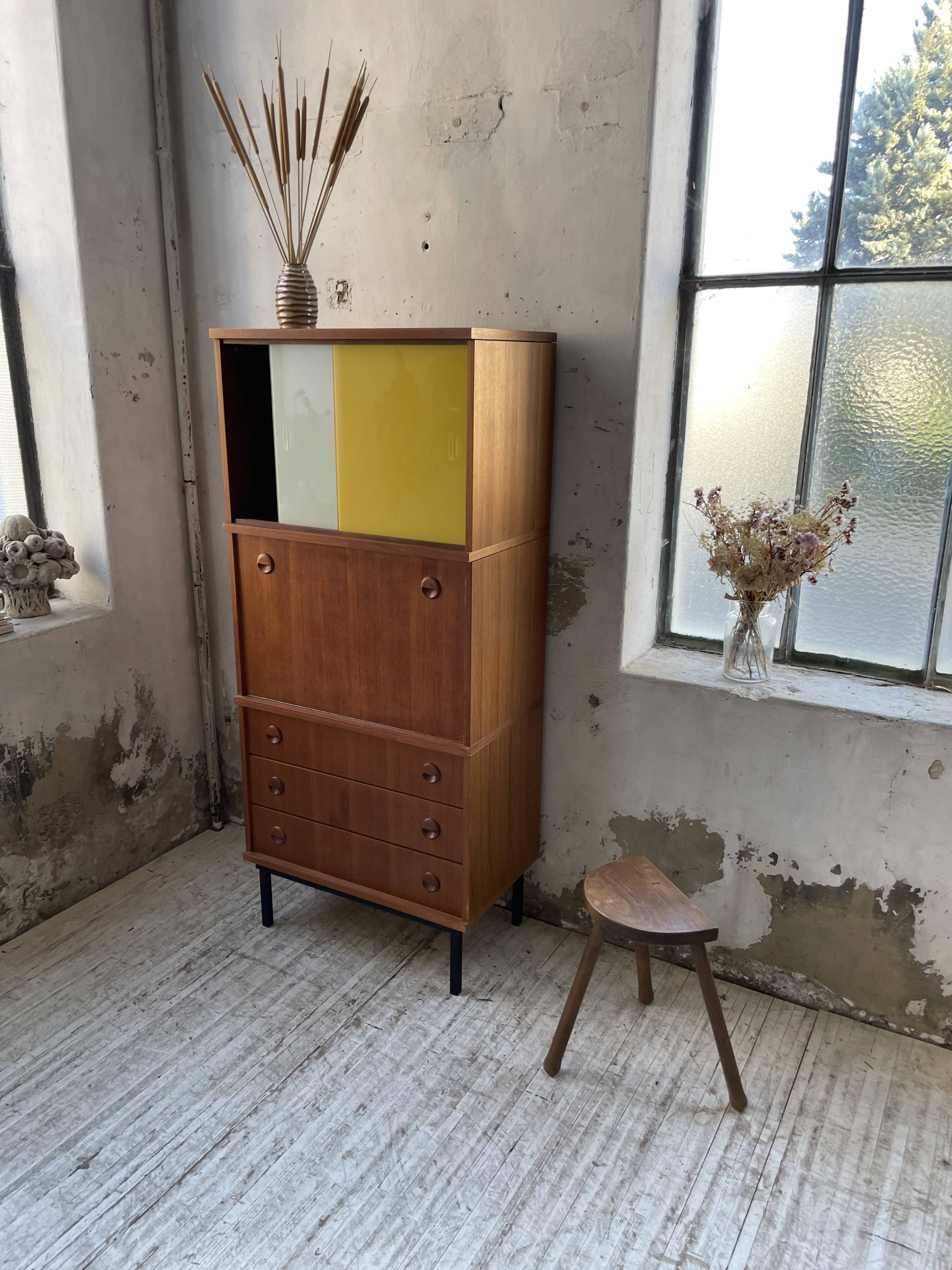Modernist teak secretary desk, 1950s
