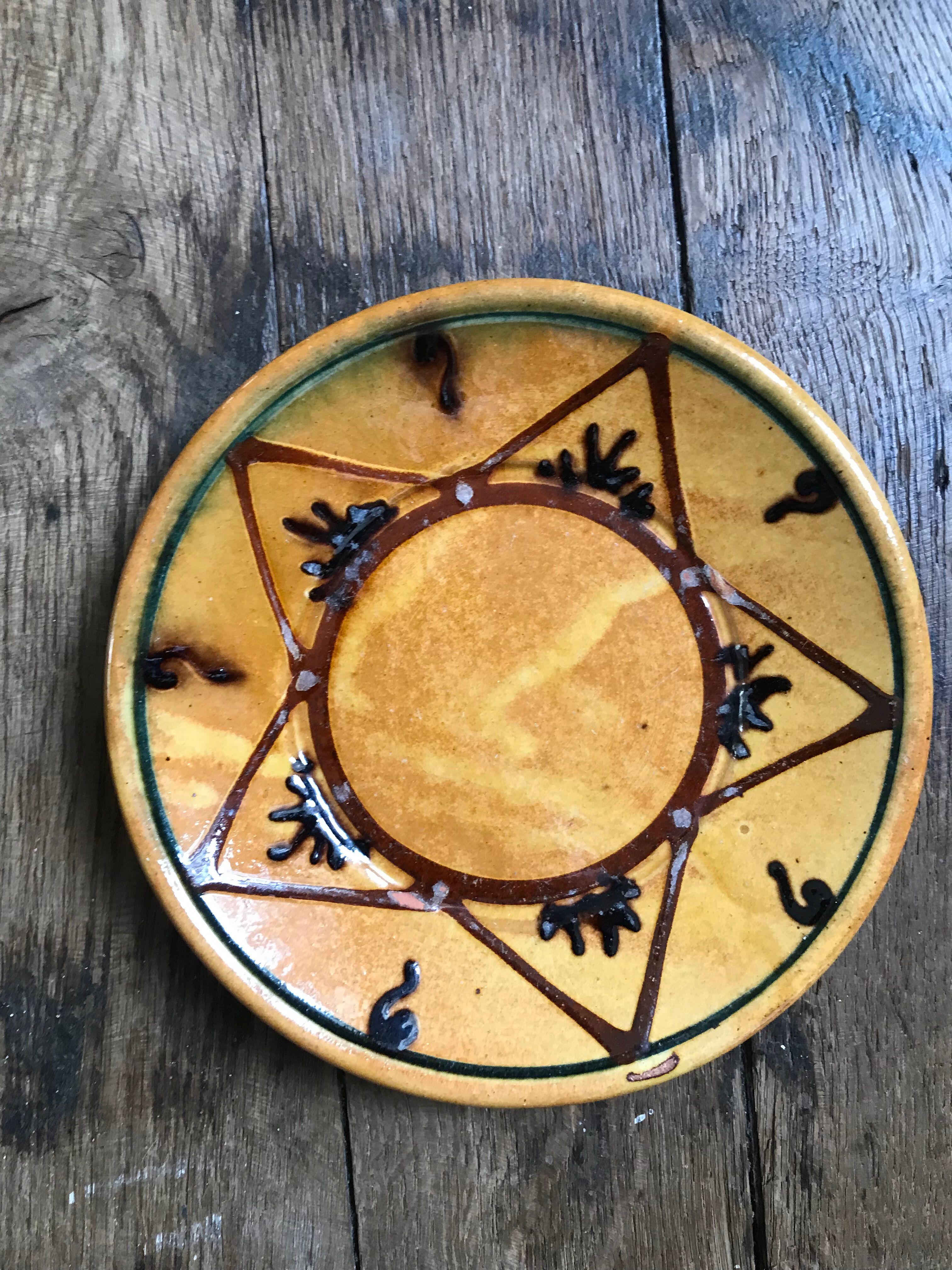 Set of 6 plates in glazed earth Biot