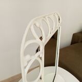 Antique 1930s enamelled cast iron shelf mirror