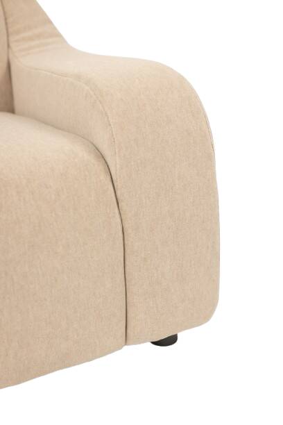 A pair of large and comfortable beige fabric armchairs. Contemporary.