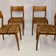 Lot de 4 chaises en chêne design italien de Consorzio Sedi Friuli 1960