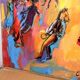 Oil Painting Canvas Deloison Abstract Jazz Musician Dance Party