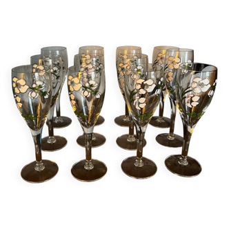 Flutes à champagne Perrier Jouët belle époque