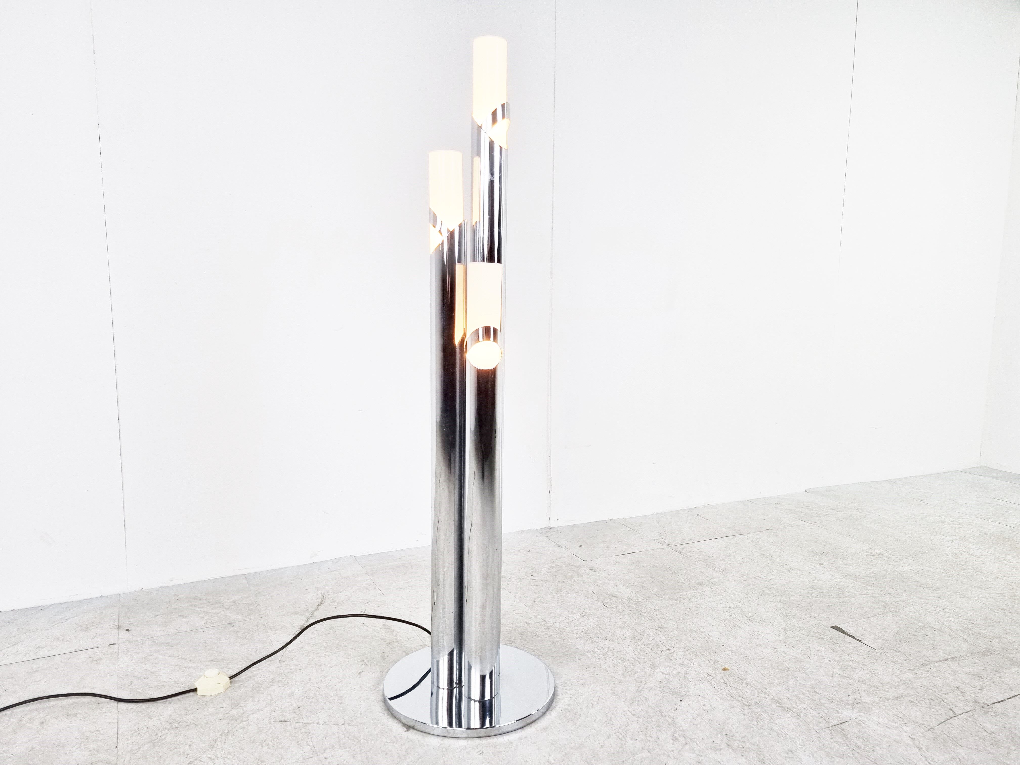 Vintage italian chrome floor lamp, 1970s