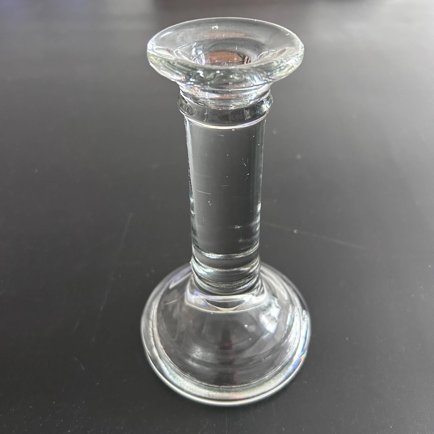 Glass column candle holder