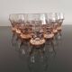 Lot de  10 verres rose vintage