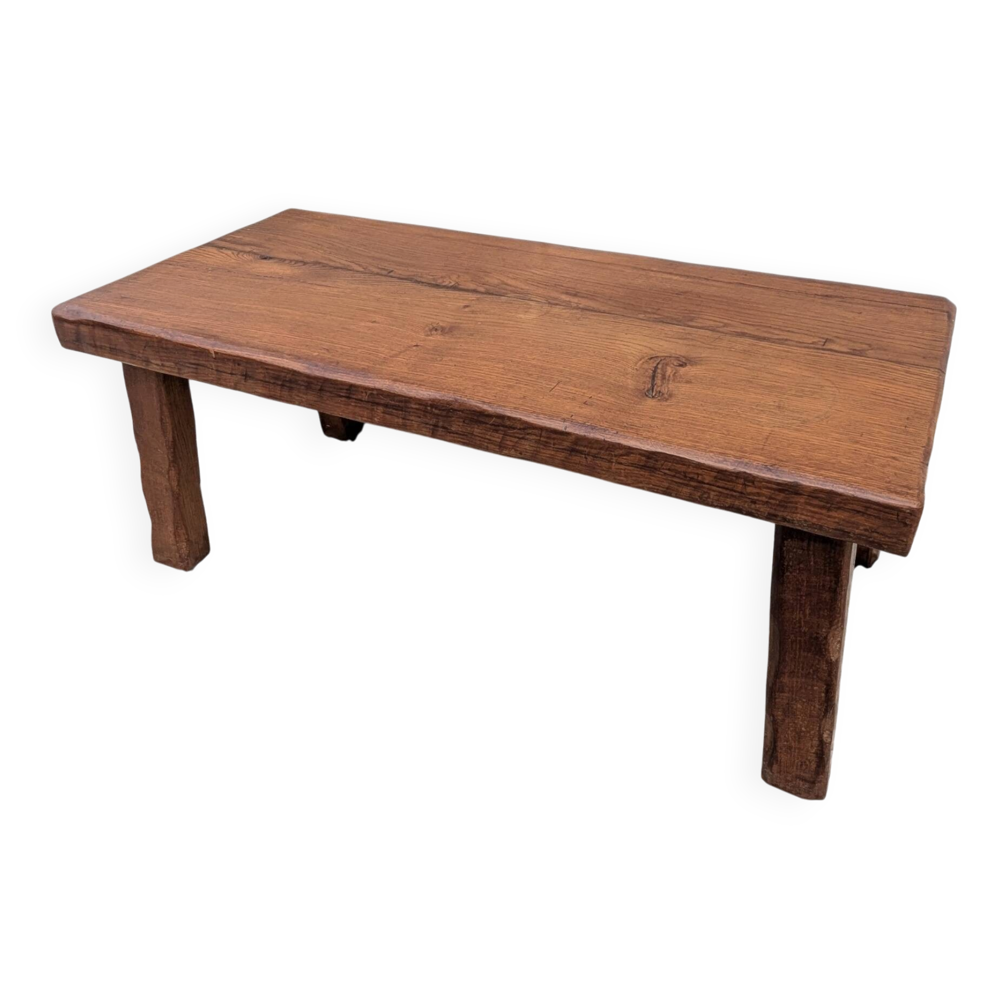 Brutalist Coffee Table Oak 60 70 Modernist Mid Century Vintage