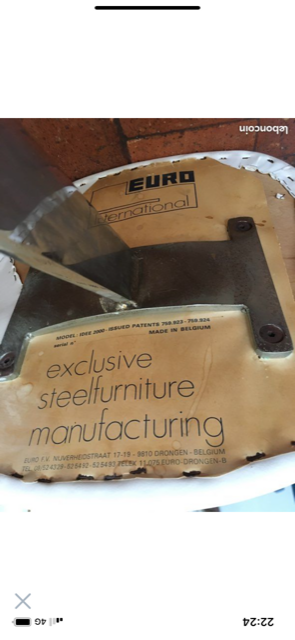 Round table vintage smoked glass 1970