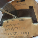 Round table vintage smoked glass 1970