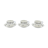 Three cups and under porcelain tea cups from Limoges Haviland barbed-wire décor