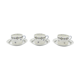 Three cups and under porcelain tea cups from Limoges Haviland barbed-wire décor